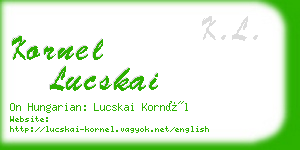 kornel lucskai business card